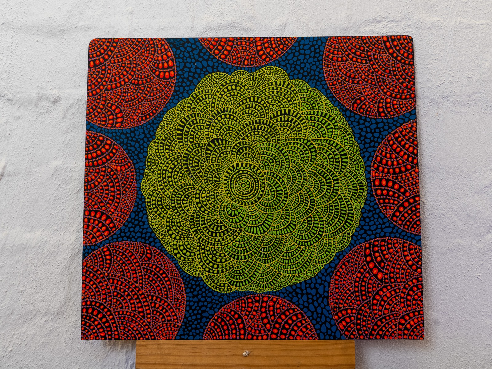 Bloom — installation view, dot painting by James Liebenberg