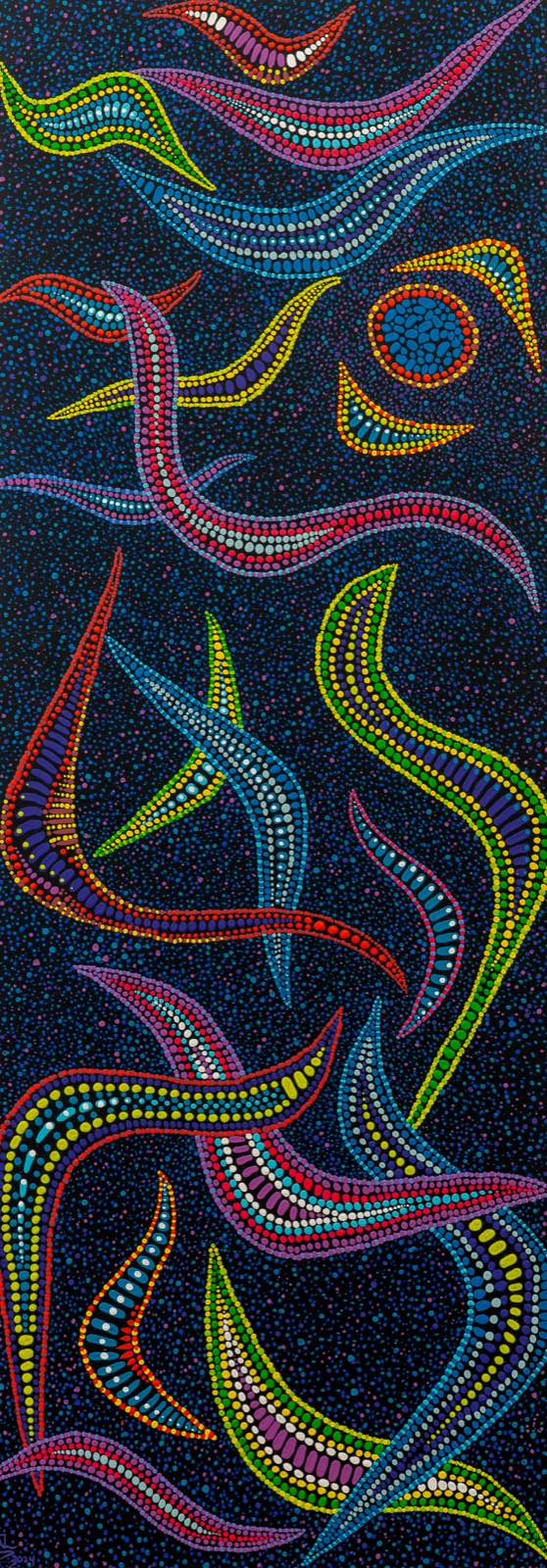 Free Flow — detail, dot painting by James Liebenberg